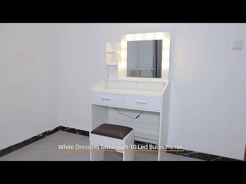 10 LED Bulbs Mirror Dressing Table