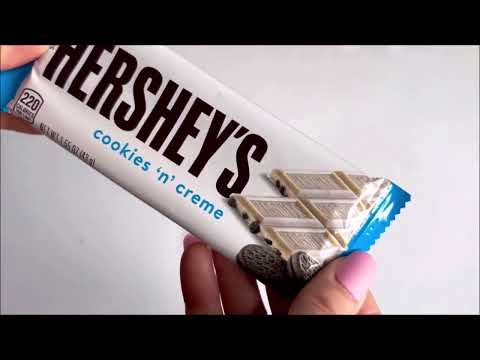 ASMR Chocolate Candy Bars Unwrapping 🍫 Hershey's Cookies N Creme Candy Bar Unwrapping ASMR