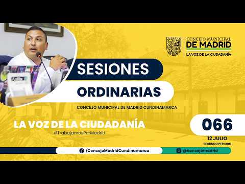 SESIÓN ORDINARIA 066 - 12 DE JUNIO 2026
