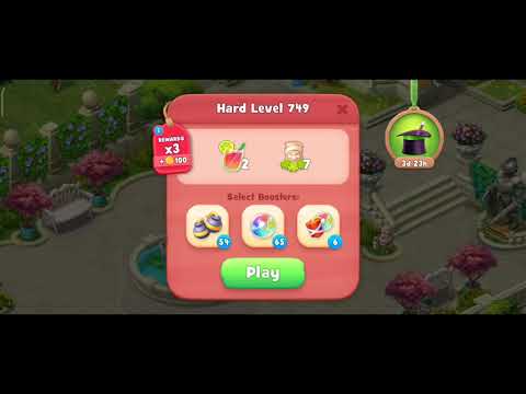 Gardenscapes Level 749 Walkthrough "No Boosters Used"