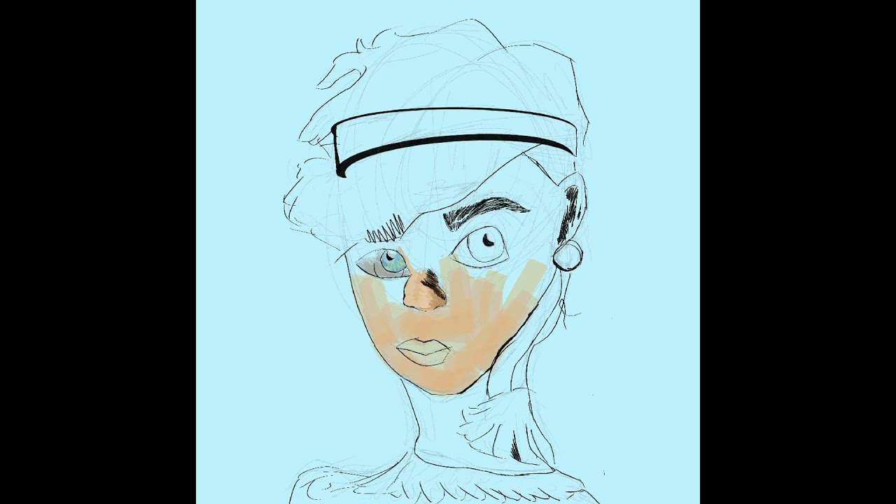 First time trying out the flat brush procreate