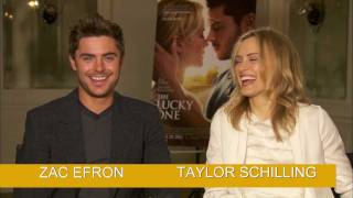 The Lucky One's Zac Efron and Taylor Schilling wish you a Happy Valentine's Day!