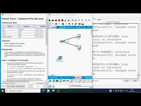 11.1.10 Packet Tracer - Implement Port Security