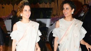 Kangana Ranaut Attends Wedding Reception In A Beautiful Saree