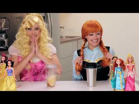 Anna vs Aurora Smoothie Challenge for Kids. DisneyToysFan.