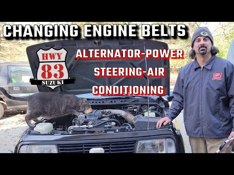 Changing Engine Belts - Alternator Power Steering AC - Geo Tracker Suzuki Sidekick X90 Samurai