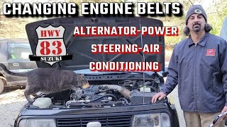 Changing Engine Belts - Alternator Power Steering AC - Geo Tracker Suzuki Sidekick X90 Samurai