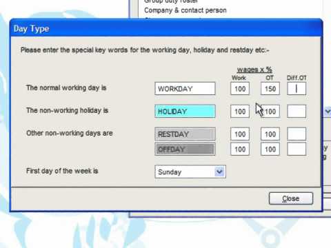 TCMS V2.2 - New Version_03-The Settings of Day Type