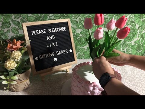 TULIPS 🌷 CAKE THEME || How to make a basket cake || Cake decorating tutorial by Gurong Baker