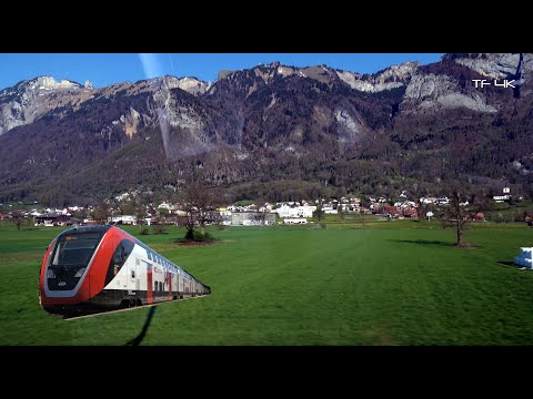 Zug Mitfahrt St. Gallen - Chur , Ruethi SG-Salez Sennwald , Train ride, Viagem de trem