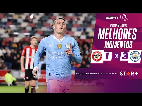 Gols e lances de Brentford x Manchester City