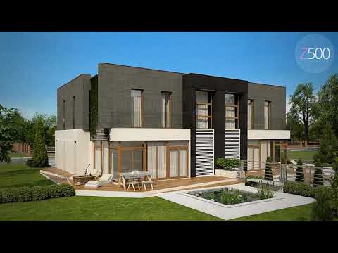 Zb30 - Gotowy projekt domu piętrowego w zabudowie bliźniaczej  do 120 m2