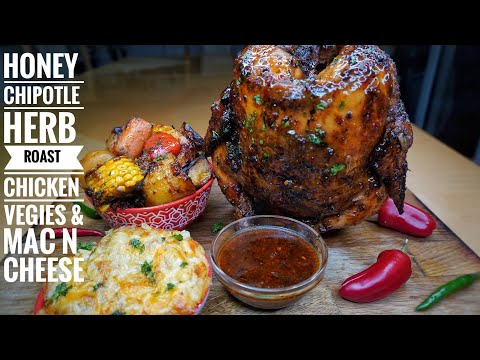 HONEY LEMON CHIPOTLE HERB ROAST CHICKEN & VEGGIES ON A CAN AND CHEESY MAC N CHEESE