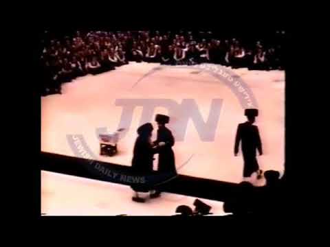 Historical Footage: Viznitz Monsey Rebbe ZT"L At A Wedding 5761