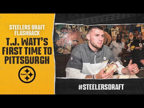 Draft Flashback: TJ Watt faz um tour por Pittsburgh, come no Pamela's Diner, Primanti Bros pela primeira vez