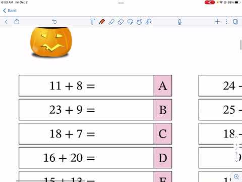 Math Drills Halloween Pumpkins Secret Message