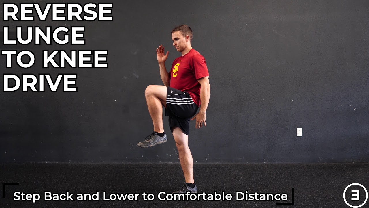 Reverse Lunge to Knee Drive - YouTube