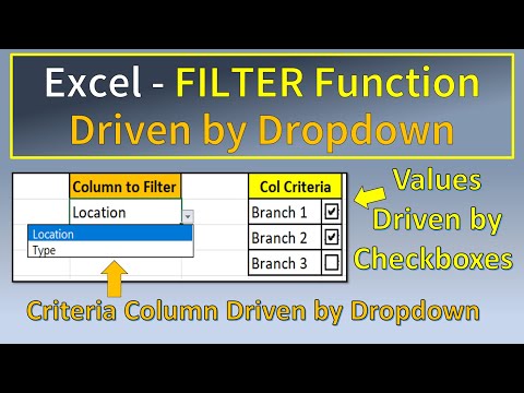 Excel Filter Function Controlled by Dropdown List