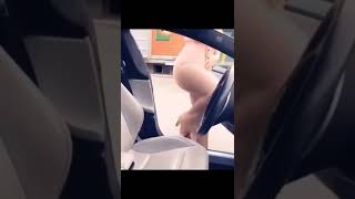 Braless Girl Getting in The Car #shorts #no bra