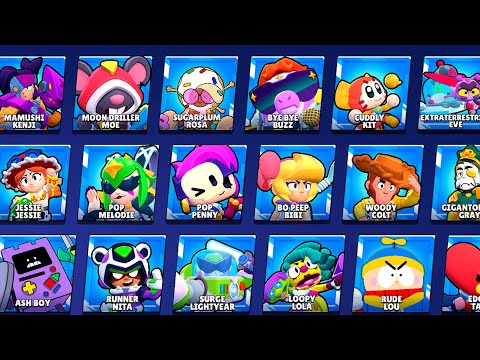 ALL 744 BRAWL STARS SKINS | #ToyStory X #BrawlStars