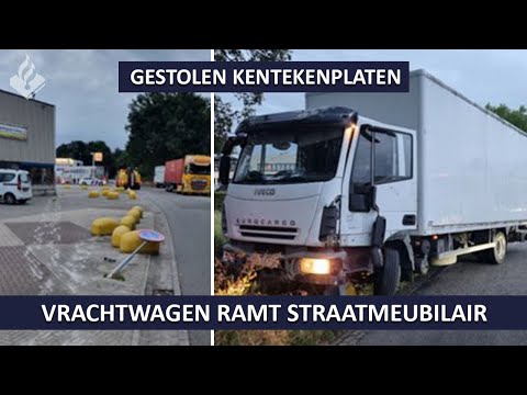 Politie | Gestolen kentekenplaten | Vrachtwagen ramt straatmeubilair