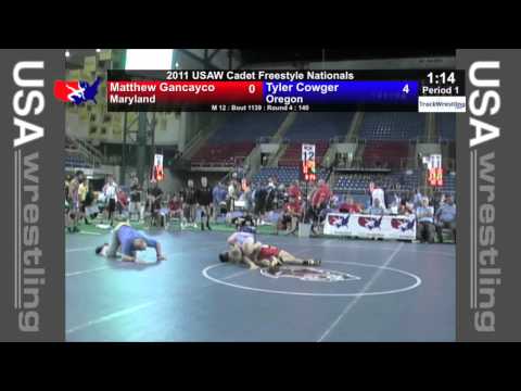 Cadet Freestyle 140 - Tyler Cowger (OR) vs. Matthew Gancayco (MD)