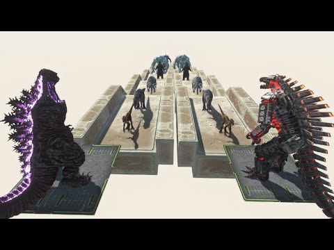 SHIN GODZILLA VS MECHA GODZILLA DEATHRUN VS KING TITAN - Animal Revolt Battle Simulator