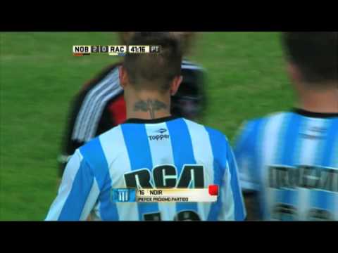 Expulsión de Noir. Newell's 2 - Racing 0. Fecha 3. Primera División 2016.