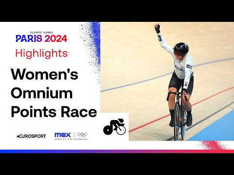 Jennifer Valente of Team USA dominates Women's Omnium Points Race 🇺🇸🥇 #Paris2024