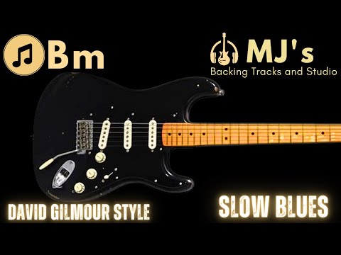 David Gilmour style Slow Blues in B minor | 63 bpm | Guitar Backing Track