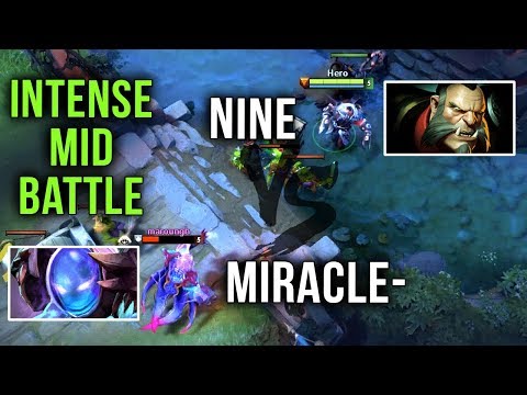 Intense Mid BATTLE Liquid.Miracle- Arc Warden vs Nine Lycan - feat. GH-GOD on Earthshaker - Dota 2