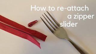 How to re-attach a zipper slider