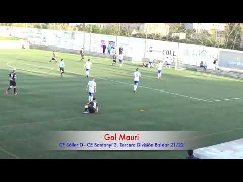 Gol Mauri. CF Sóller 0 - CE Santanyí 3. Tercera División Balear 21/22