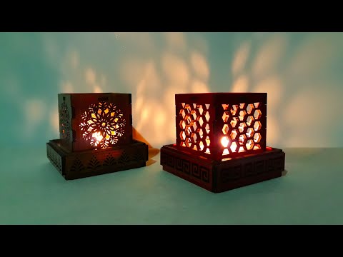 DIY Laser-Cut Wooden Candle Holders - Assembly & Glow Test