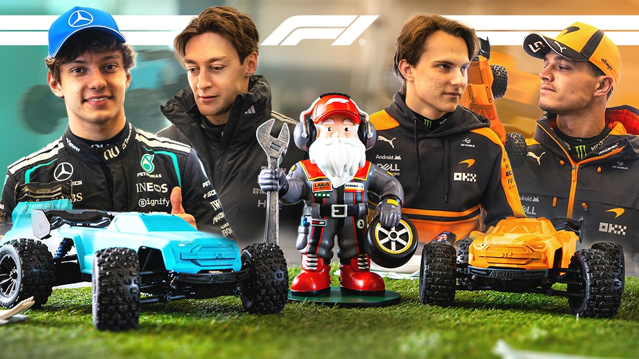 Mercedes & McLaren Drivers Duel In Remote Control Challenge | F1 Stars vs Tiny Cars