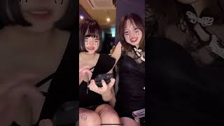 キャバ嬢左の子、ずっとパンチラ❤️白かな？