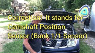 How to Change out a CAMSHAFT POSITION SENSOR on a NISSAN FRONTIER / Truck is Hard to Start when Hot!