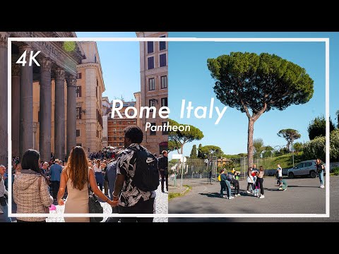 [4K] Italy 🇮🇹 | Rome Pantheon, Giardino degli Aranci  🌳 | Incredible Street Scenes and Sunshine!