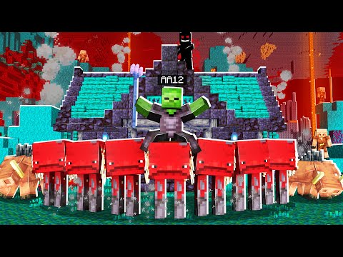 AA12 - Making a NETHER BASE in the CURSED Minecraft World.. (Realms SMP S4: EP 41)