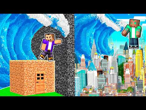 Construye Para SOBREVIVIR al TSUNAMI en Minecraft!