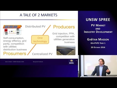 UNSW SPREE 201610-20 Gaetan Masson - PV market and industry development