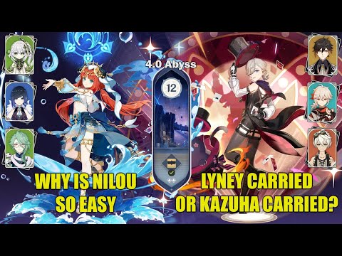 New 4.0 Abyss - C0 Nilou Bloom + C0 Lyney Mono Pyro - Genshin Impact