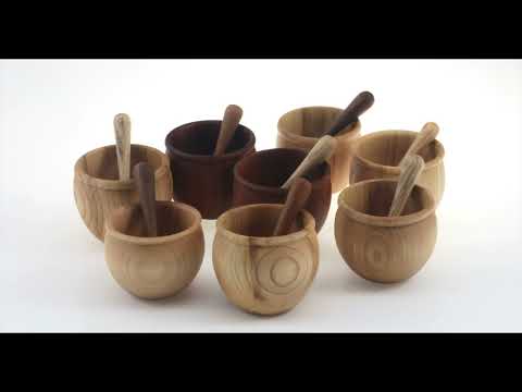 Woodturning end grain salt bowl, Tournage sur bois bol en bout de grain