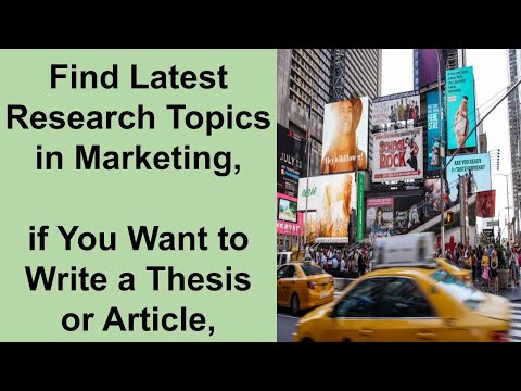 Important Topics in Marketing for Research