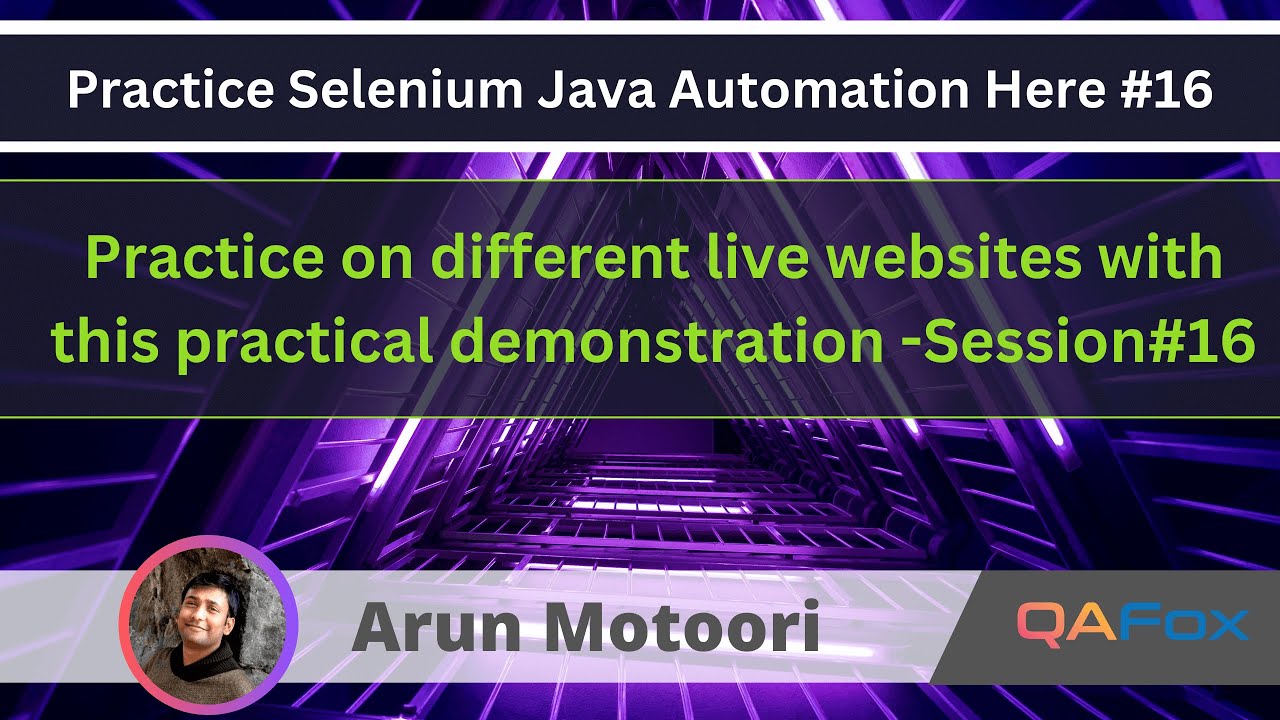 Selenium Java Automation - Practical Demonstration series on different websites - Part 16