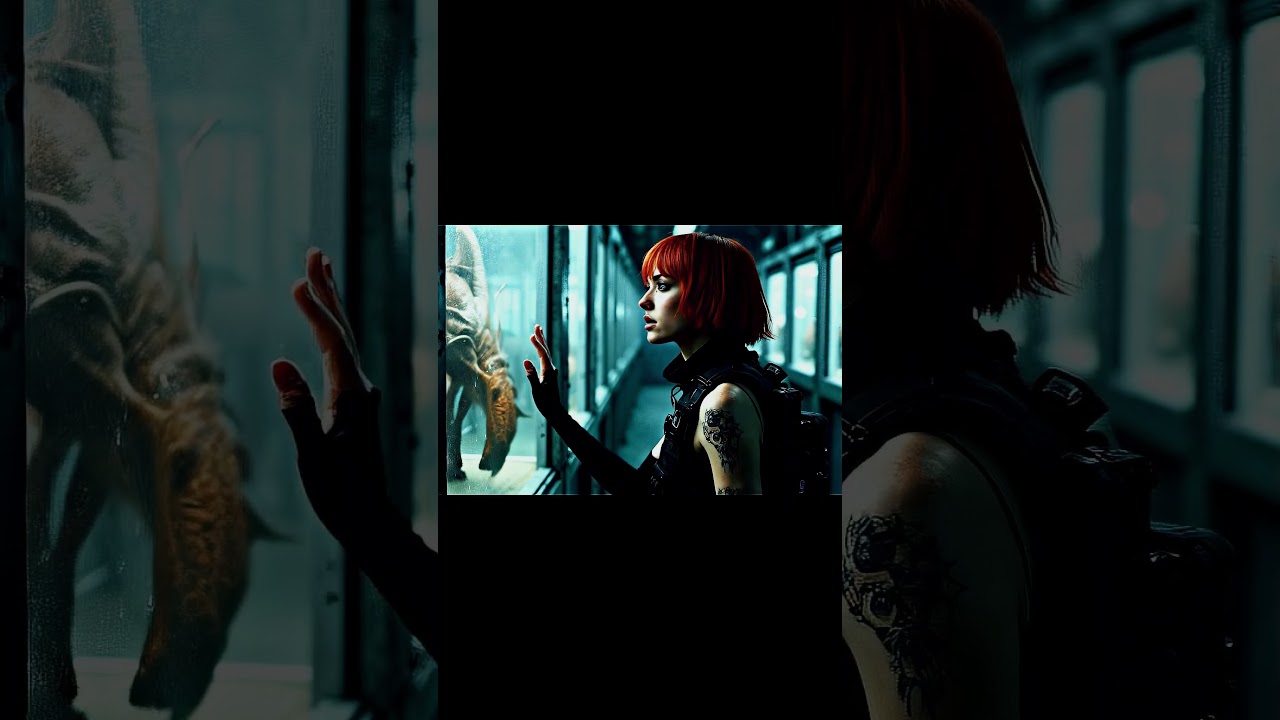 AI-Generated:Woman Observes a Scientific Experiment on a Dinosaur–A Futuristic Discovery #dinosaur