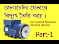Self excited alternator working process in  bangla। জেনারেটর থেকে বিদ্যুৎ যে