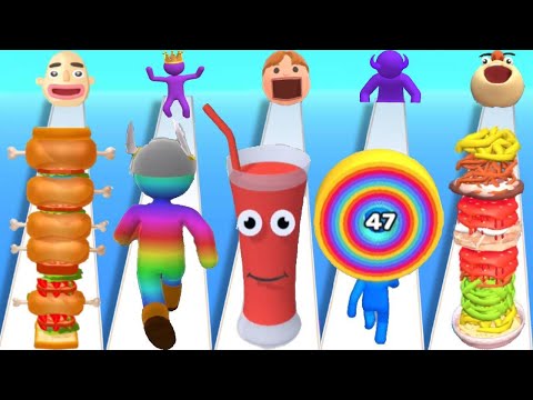 Sandwich Runner, Giant Rush, Juice Run, Layer Man, Noodle Run - Gameplay New Update 2023