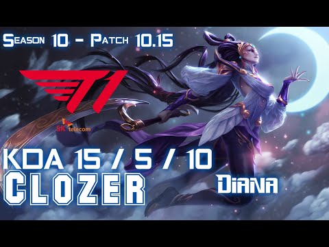 T1 Clozer DIANA vs SETT Mid - Patch 10.15 KR Ranked