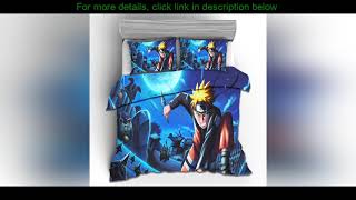 Best 3D Printed Bedding Set Anime Naruto Bedclothes Black Bed Sheet Set Designer Bedroom Comforter